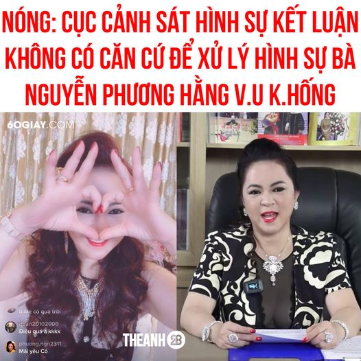 Vụ 'lùm xùm' từ thiện: Cục CSHS chưa có căn cứ giải quyết đối với bà Nguyễn Phương Hằng